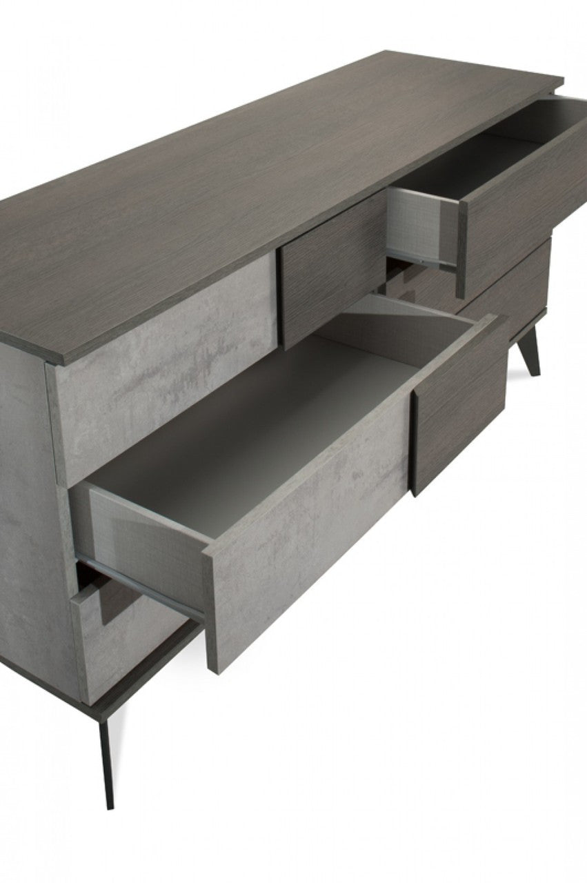 Nova Domus Italian Modern Faux Concrete & Grey Dresser