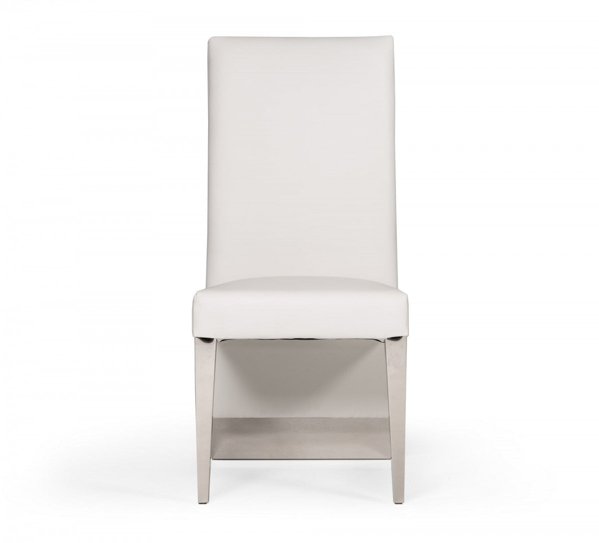 Modrest Kilson Modern White Leatherette & Stainless Steel Dining Chair (Set of 2) (Set of 2)