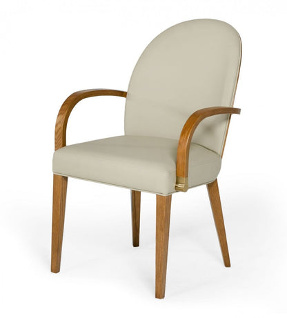 Modrest Rexford - Modern Grey & Walnut Dining Armchair
