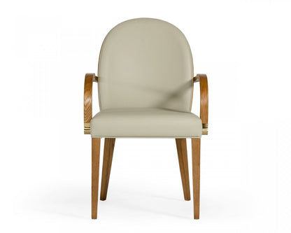 Modrest Rexford - Modern Grey & Walnut Dining Armchair