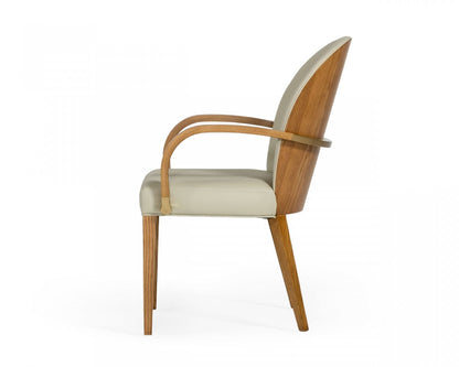 Modrest Rexford - Modern Grey & Walnut Dining Armchair