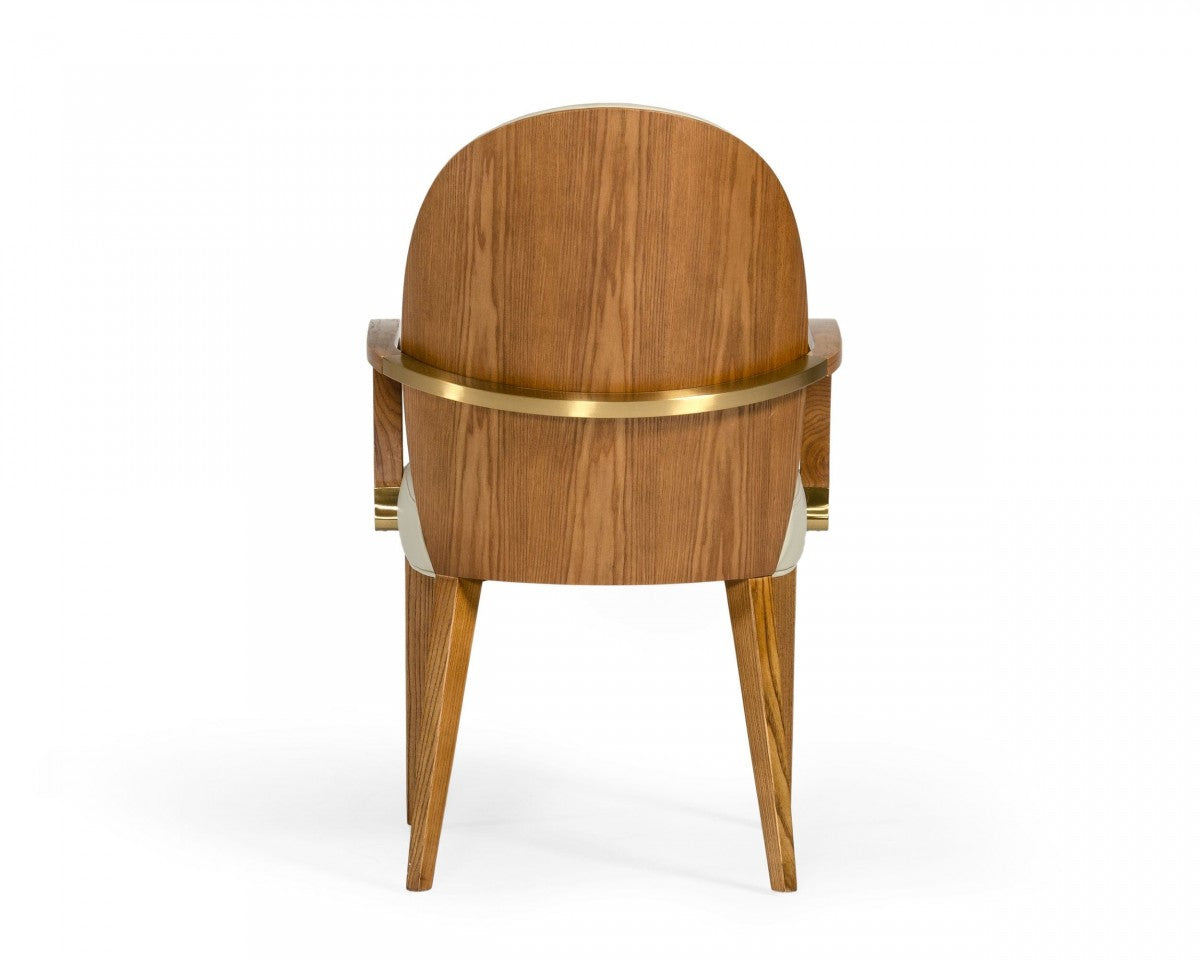 Modrest Rexford - Modern Grey & Walnut Dining Armchair