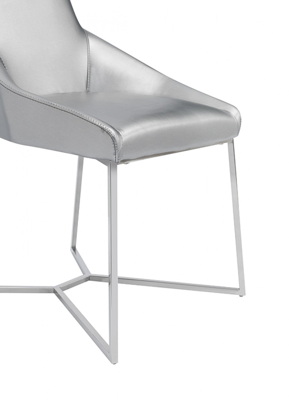 Modrest Sarah Modern Pearl Grey Leatherette Dining Chair (Set of 2)
