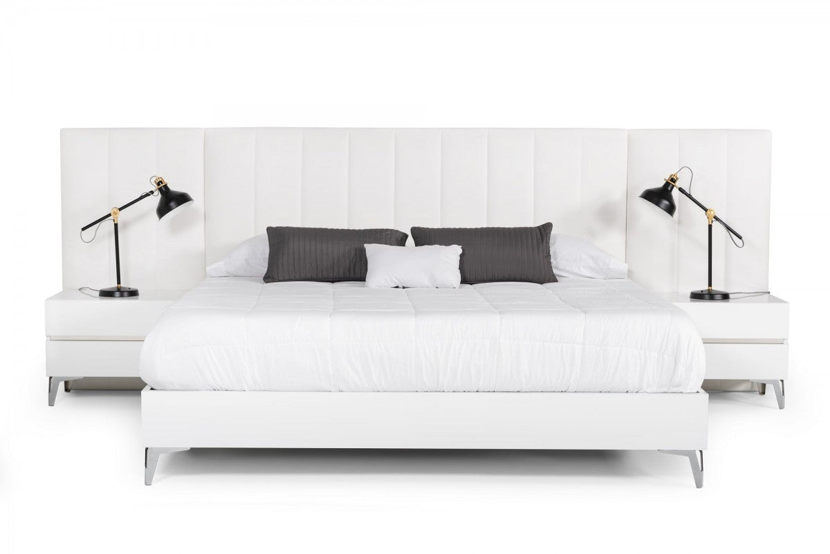 Nova Domus Angela Italian Modern White Eco Leather Bed