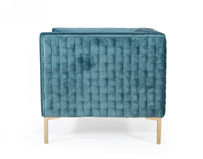 Divani Casa Atwood Modern Teal Arm Chair