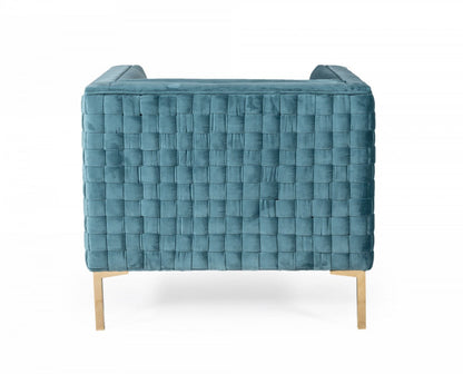 Divani Casa Atwood Modern Teal Arm Chair