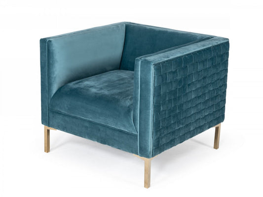 Divani Casa Atwood Modern Teal Arm Chair