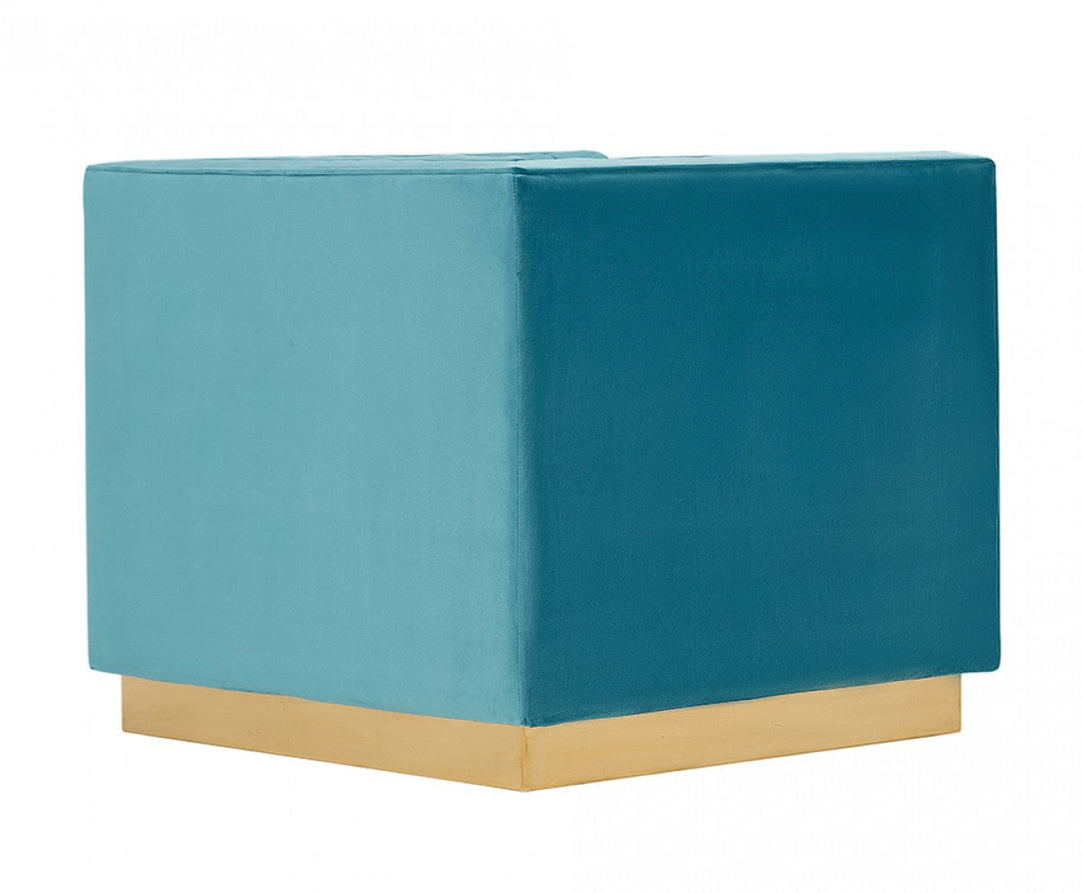 Divani Casa Onieda Modern Blue Velvet Lounge Chair
