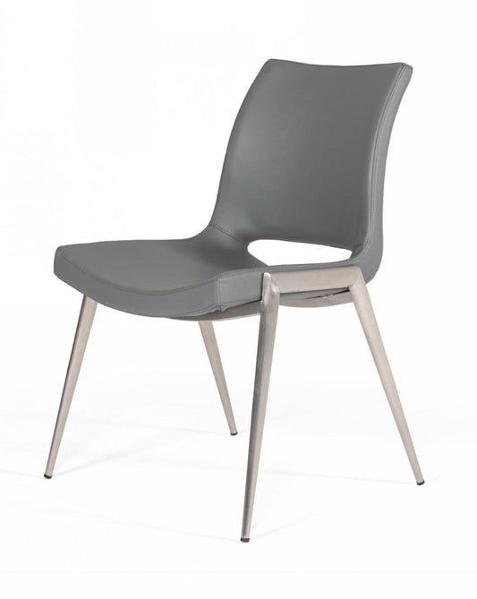Modrest Jackie Modern Grey Eco-Leather Dining Chair (Set of 2)