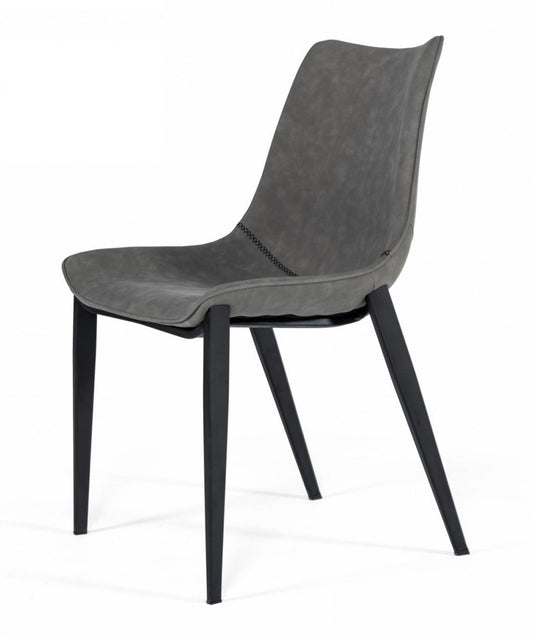 Modrest Frasier Modern Grey Eco-Leather Dining Chair (Set of 2 )