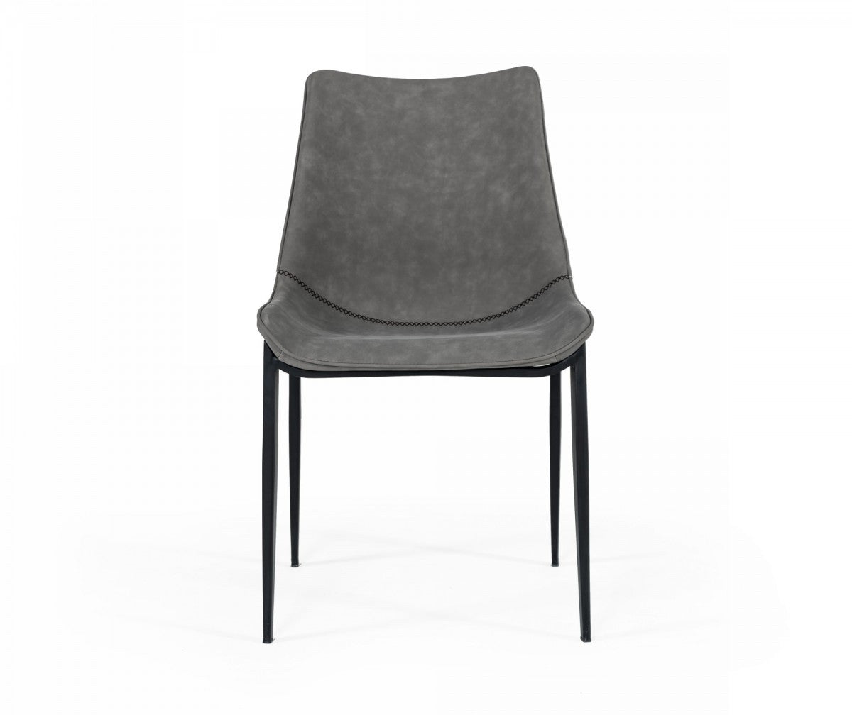 Modrest Frasier Modern Grey Eco-Leather Dining Chair (Set of 2 )