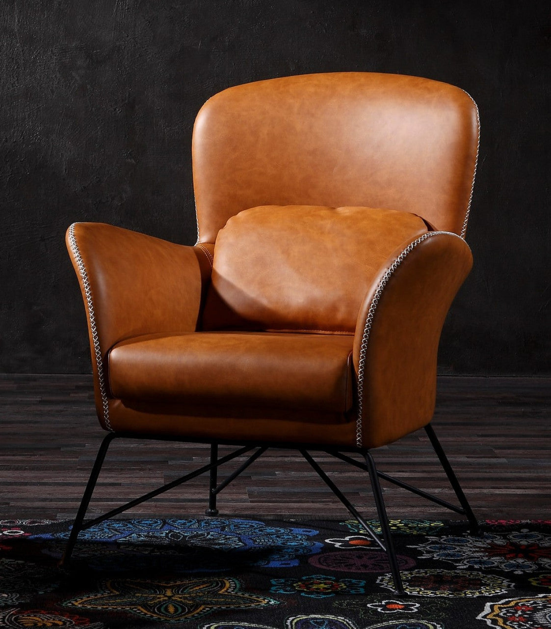 Modrest Kirk Modern Brown Eco-Leather Accent Chair