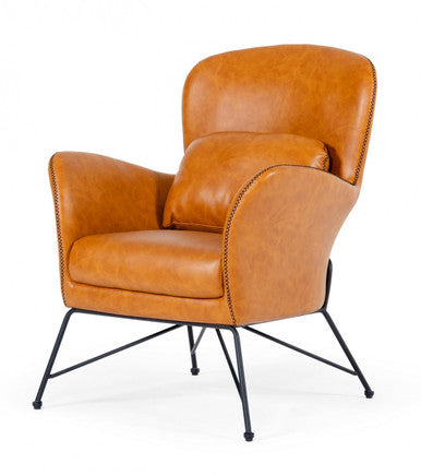 Modrest Kirk Modern Brown Eco-Leather Accent Chair