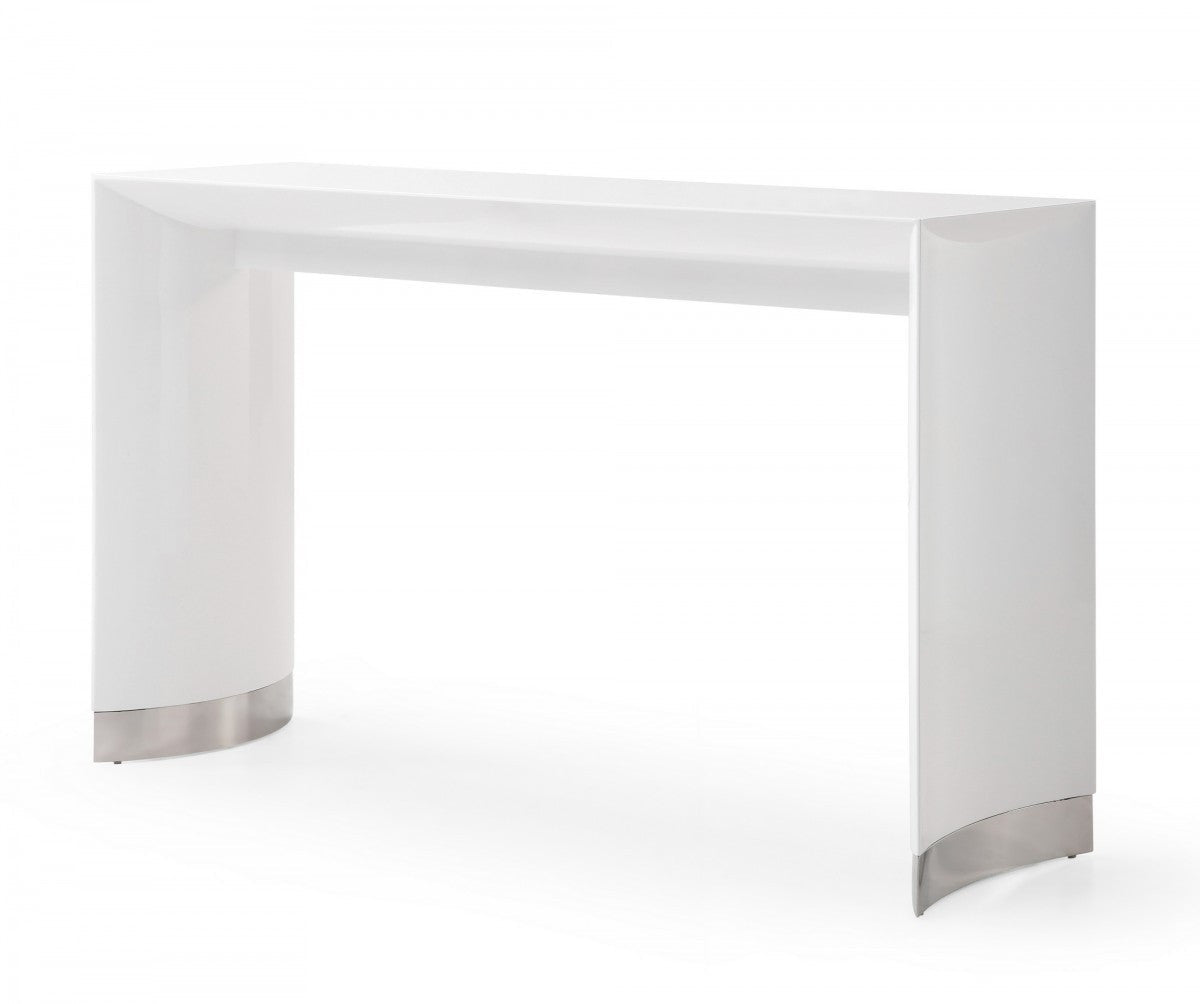 Modrest Corbett Contemporary White Bar Table