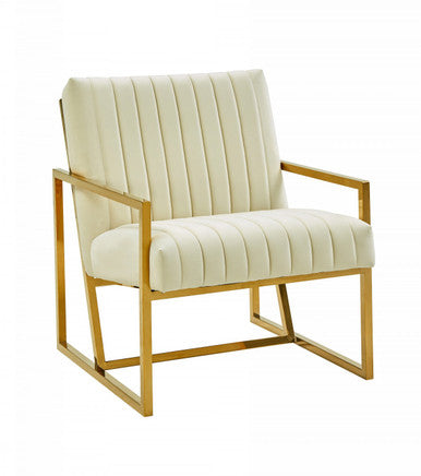 Divani Casa Baylor Modern Off-White Eco-Leather Accent Chair