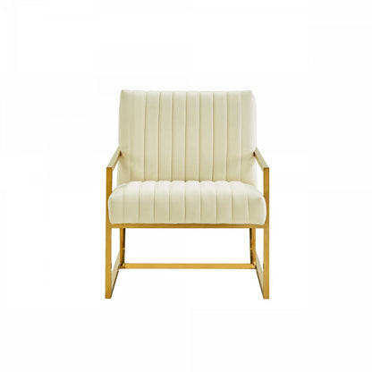 Divani Casa Baylor Modern Off-White Eco-Leather Accent Chair