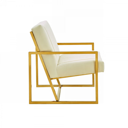Divani Casa Baylor Modern Off-White Eco-Leather Accent Chair