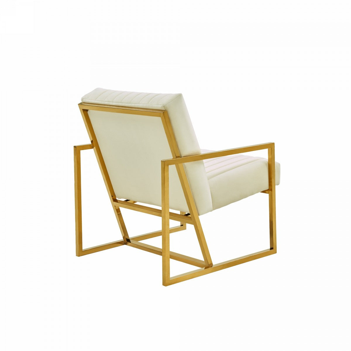 Divani Casa Baylor Modern Off-White Eco-Leather Accent Chair