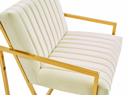 Divani Casa Baylor Modern Off-White Eco-Leather Accent Chair