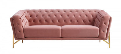 Divani Casa Aiken Modern Salmon Velvet Sofa