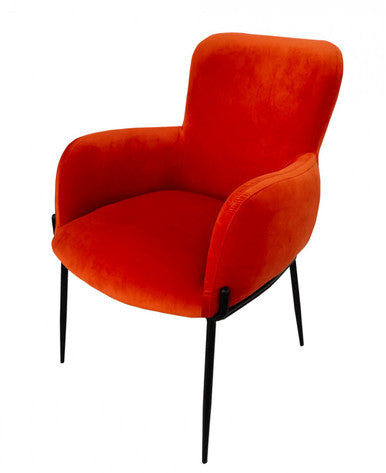 Modrest Frisco Mid-Century Orange Velvet dining Chair