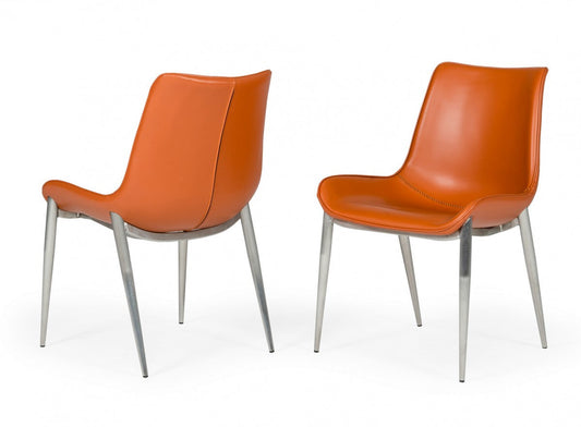 Modrest Holt Modern Cognac Eco-Leather Dining Chair (Set of 2)