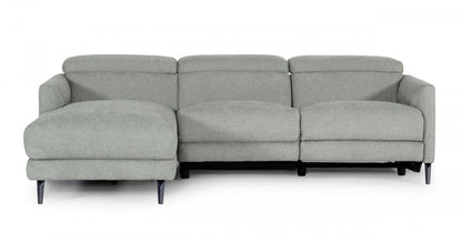 Divani Casa Lupita Modern Grey Fabric Sectional with Left Facing Chaise