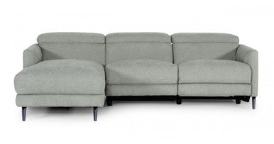 Divani Casa Lupita Modern Grey Fabric Sectional with Left Facing Chaise