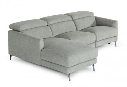 Divani Casa Lupita Modern Grey Fabric Sectional with Left Facing Chaise