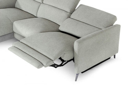 Divani Casa Lupita Modern Grey Fabric Sectional with Left Facing Chaise