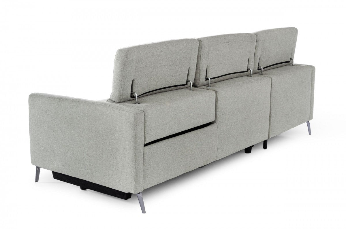 Divani Casa Lupita Modern Grey Fabric Sectional with Left Facing Chaise