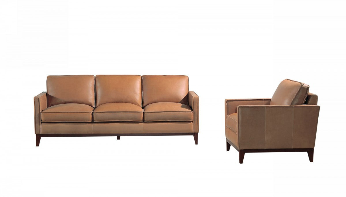 Divani Casa Naylor Modern Brown Italian Leather Split Sofa