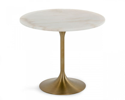 Modrest Collins - Glam White Marble & Gold Dining Table