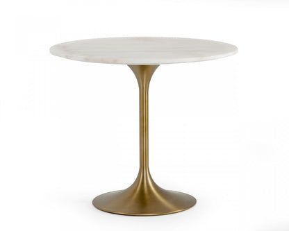 Modrest Collins - Glam White Marble & Gold Dining Table