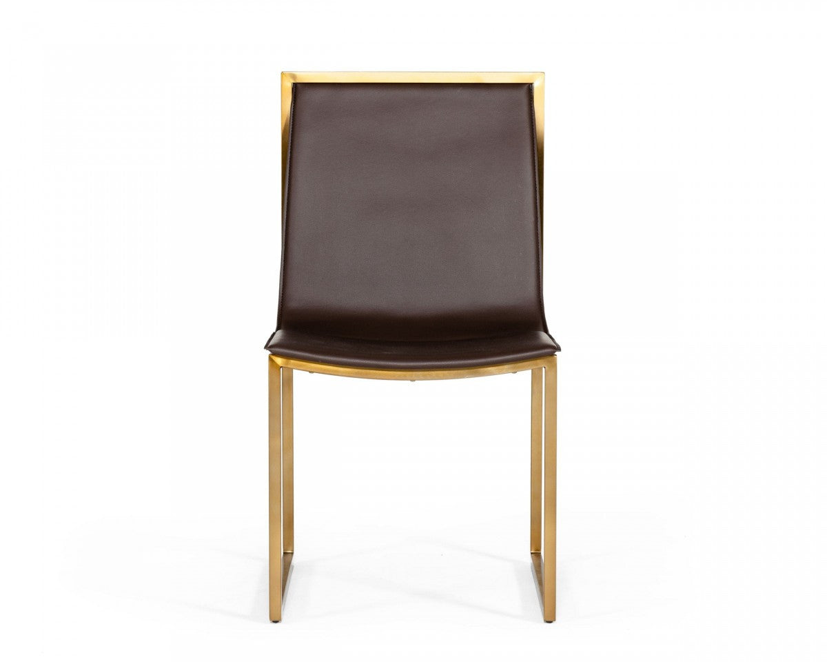 Modrest Dalton Modern Brown Leatherette Dining Chair (set of 2)