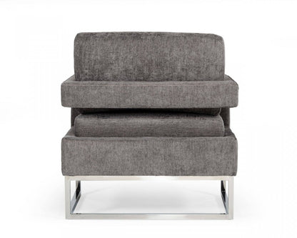 Modrest Edna Modern Dark Grey Fabric Accent Chair