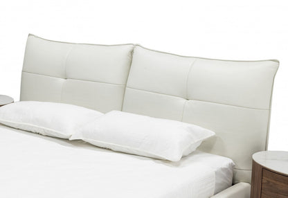 Modrest Patrick Modern White Leather Bed