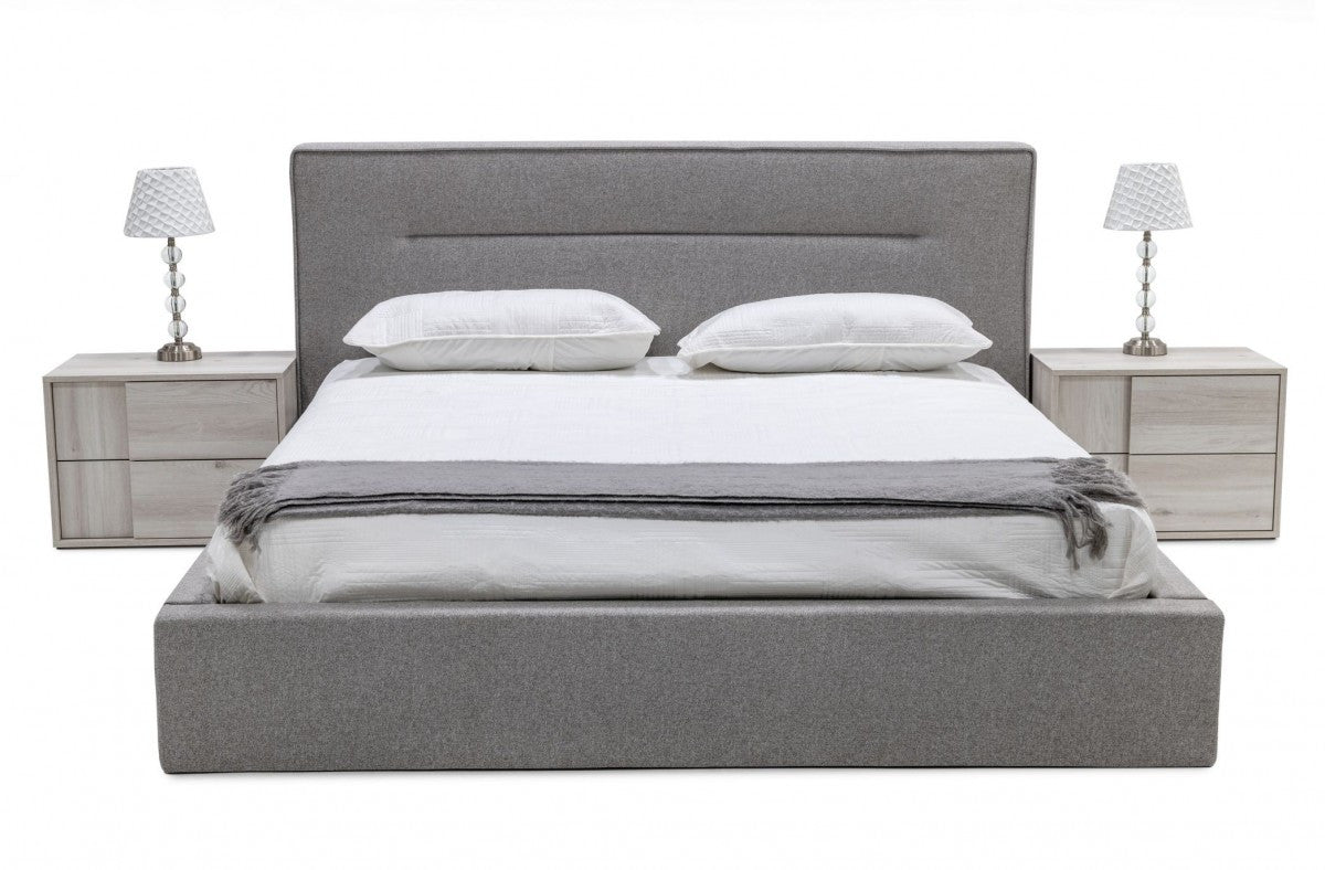 Nova Domus Juliana Italian Modern Grey Upholstered Bed