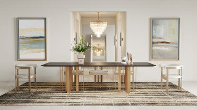 Modrest Livia Modern Wenge & Gold Stainless Steel Dining Table
