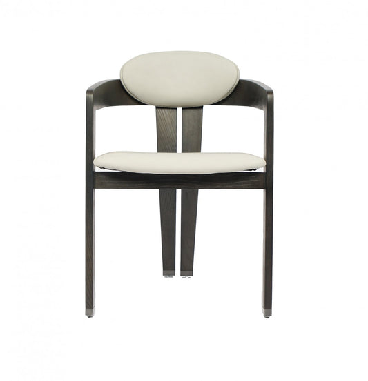 Modrest Thorne Light Grey and Dark Grey Arm Dining Chair