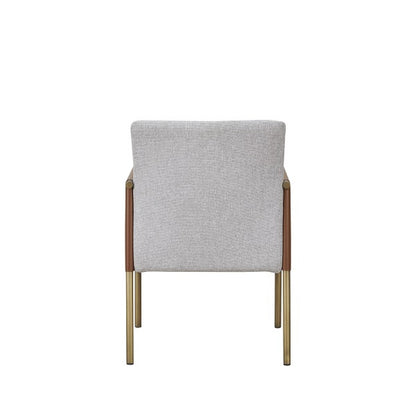 Modrest Pettit - Modern White & Brass Arm Dining Chair