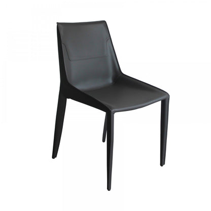 Modrest Halo - Modern Grey Saddle Leather Dining Chair Set of Two