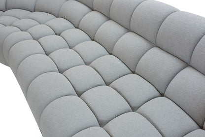 Divani Casa Yolonda - Modern Light Grey Curved Sectional Sofa