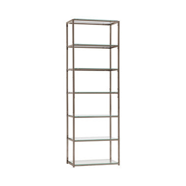 Kate 6-Shelf Bookcase – Black Nickel Finish for Sophisticated Storage and Contemporary Display Elegance