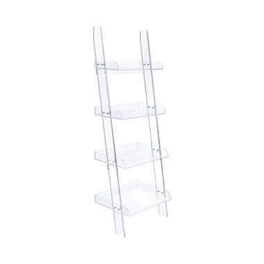 Amaturo 4-Shelf Ladder Bookcase Clear