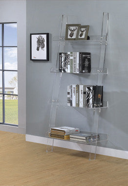 Amaturo 4-Shelf Ladder Bookcase – Clear Finish for Minimalist Style and Modern Storage Display