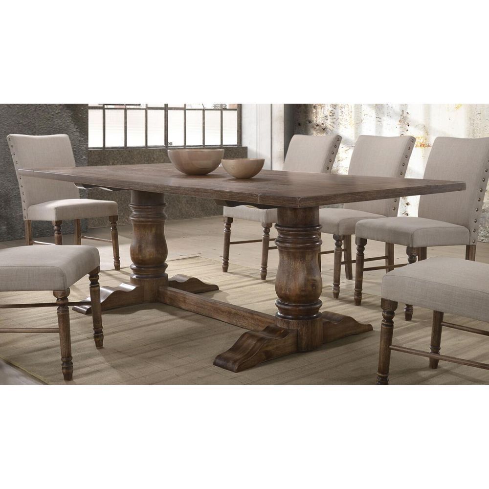 ACME Leventis Dining Table in Weathered Oak