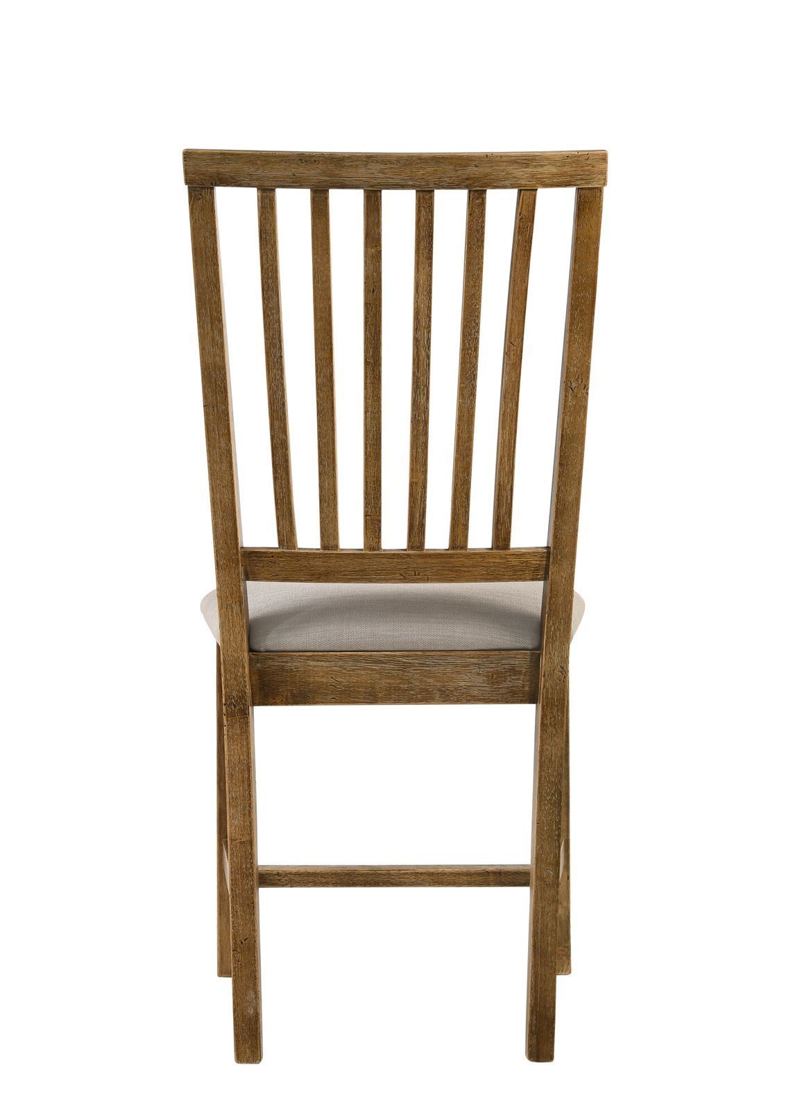 ACME Wallace II Side Chair (Set-2), Tan Linen & Weathered Oak (2Pc/1Ctn)