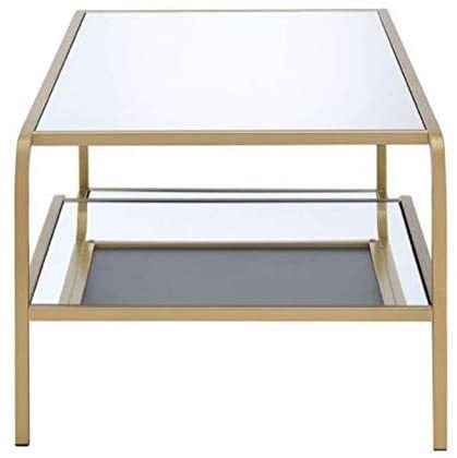 ACME Astrid Coffee Table in Gold & Mirror