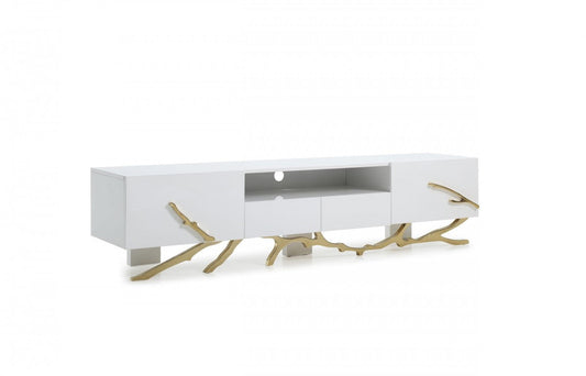 Modrest Legend Modern White & Gold TV Stand